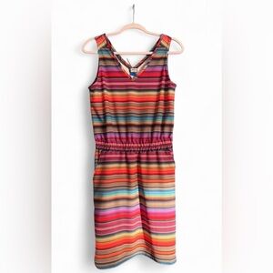 Kavu Colorful Striped Sleeveless Dress. Size small